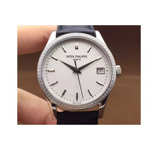 Patek Philippe 5107 Calastrava SS/LE Diamond Bezel White A324