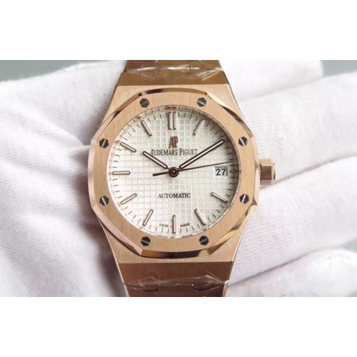 Audemars Piguet Royal Oak 37mm 15450 RG White Dial on RG Bracelet A3120