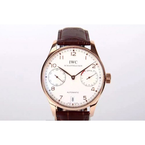 IWC Portuguese Real PR IW500704 ZF 1:1 RG Best Edition White Dial on Black Leather Strap A52010