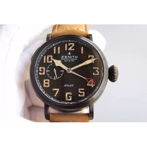Zenith Pilot Type 20 GMT PVD/LE 45mm Best Edition Brown Dial Automatic Watches