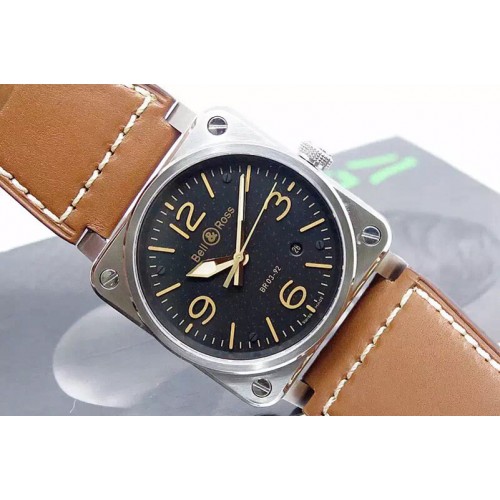 Bell&Ross BR 03-92 Golden Heritage SS ZF 1:1 Best Edition on Brown Leather Strap MIYOTA 9015