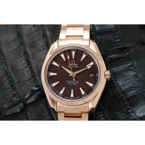 Omega Aqua Terra 150M RG 1:1 Best Edition Brown Dial on RG Bracelet A8501 Omega Aqua Terra 150M RG 1:1 Best Edition Brown Dial on RG Bracelet A8501