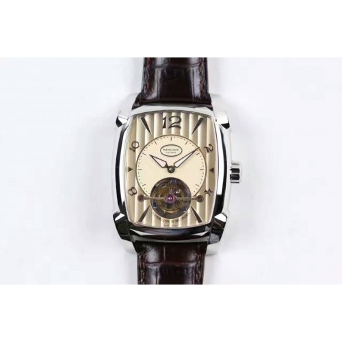 Parmigiani Fleurier Kalpa Grande Tourbillon SS Cream Dial on Black Leather Strap