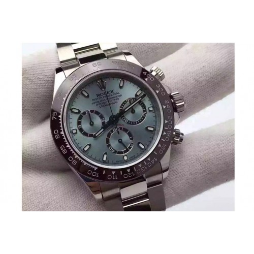 Rolex Daytona 116506 JF 1:1 Best Edition Brown Ceramic Bezel Ice Blue Dial on SS Bracelet A7750