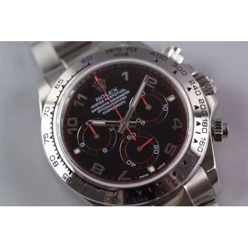 Rolex Daytona 116509 JF 1:1 Best Edition Black Dial on SS Bracelet A7750