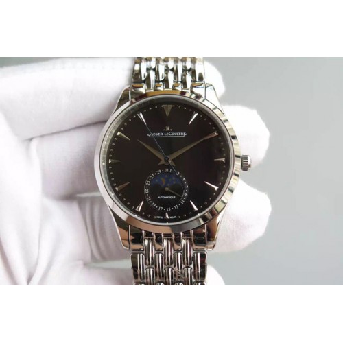 Jaeger LeCoultre Moonphase SS/SS Black Dial Cal.925