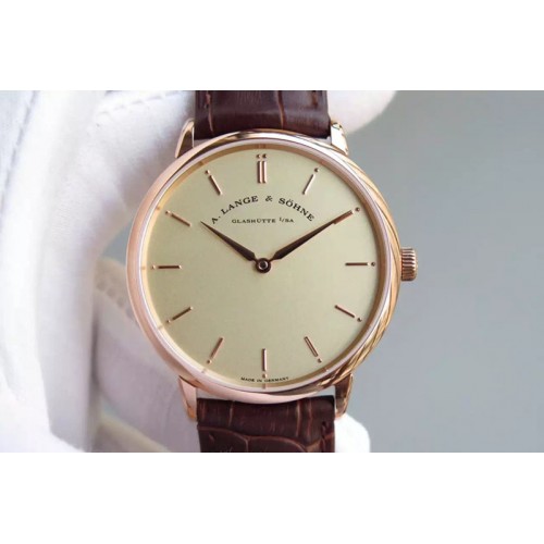 A. Lange & Sohne Classic RG/LE Gold Dial on Leather Strap M9015