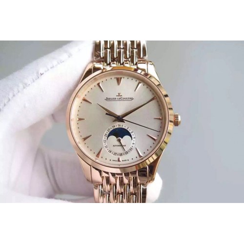 Jaeger LeCoultre Moonphase RG/RG  White Dial Cal.925