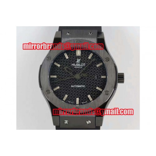 Hublot Big Bang Classic Fusion 45mm 1:1 Black Magic on Black Rubber Strap