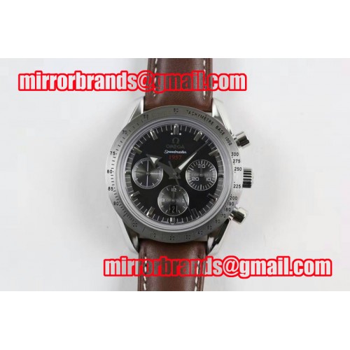Omega Speedmaster '57 SS Black Dial on Brown Leather Strap A7750