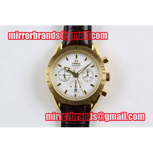 Omega Speedmaster '57 YG White Dial on Brown Leather Strap A7750