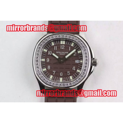 Patek Philippe Aquanaut Luce SS Brown Textured Dial on Brown Rubber Strap A23 Quartz