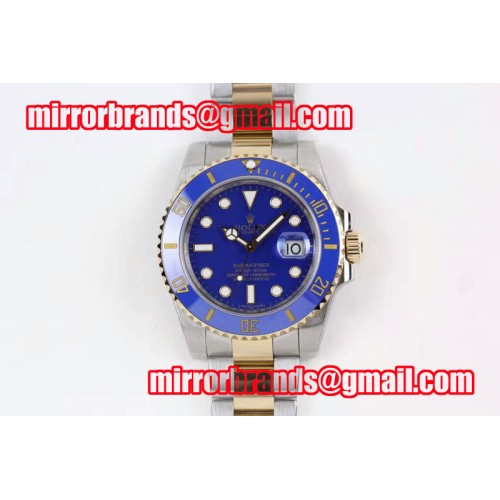 Rolex Submariner 116613 LB YG Wrapped Blue Dial on SS/YG Wrapped Bracelet A3135