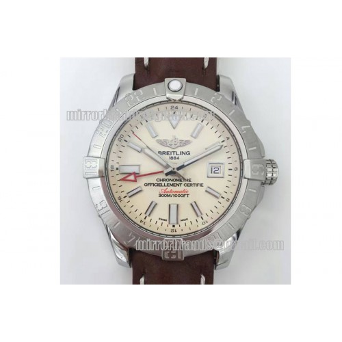 Breitling Avenger II GMT SS/RU Cream A-2836