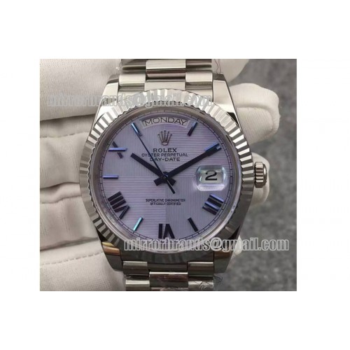 Rolex DayDate 40mm SS/SS Glacier Rom Flut BP A2836 Mod3255