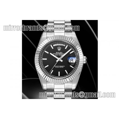 Rolex DayDate 40mm SS/SS Silver Stk Black Dial BP A2836 Mod3255 Rolex DayDate 40mm SS/SS Silver Stk Black Dial BP A2836 Mod3255
