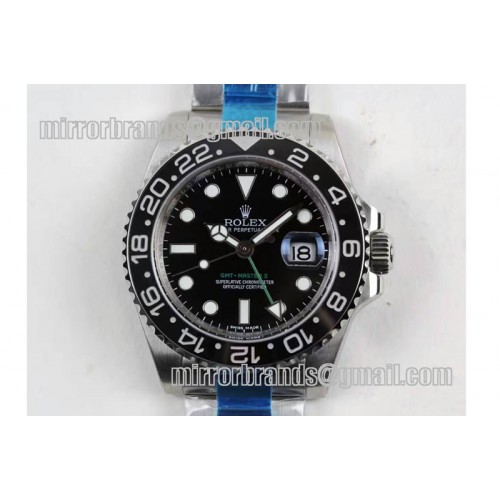 Rolex GMT-Master II 116710 LN Black Ceramic 1:1 Noob V7 Best Edition A3187 (Correct Hand Stack)