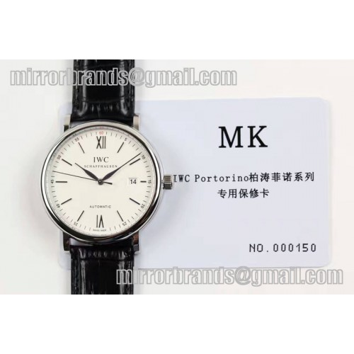 IWC Portofino IW356501 V4 Automatic SS Leather White Dial Asia 2892