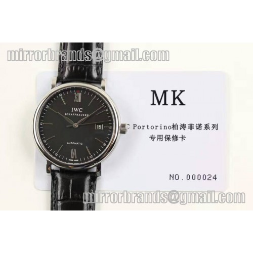 IWC Portofino IW356501 V4 Automatic SS Leather Black Dial Asia 2892