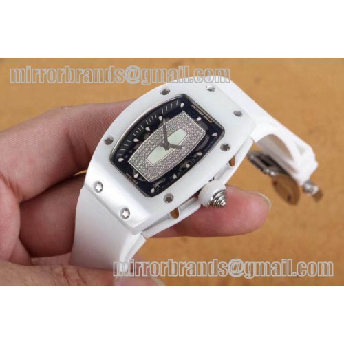 Richard Mille RM007 Bling Bling Limited Edition White Ceramic/White/RU Asian 21J Decorated