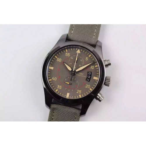 IWC Pilot Chrono IW388002 Real Ceramic ZF 1:1 Best Edition on Green Nylon Strap A7750