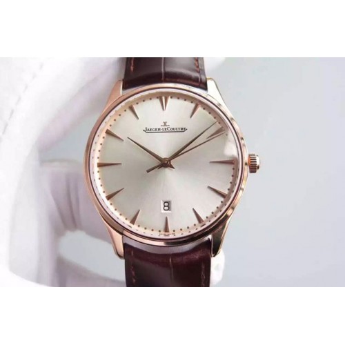 Jaeger-LeCoultre Master Ultra Thin RG Silver Dial on Brown Leather Strap A925