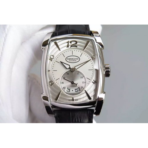 Parmigiani Fleurier Kalpa Grande SS White Textured Dial on Black Leather Strap A331