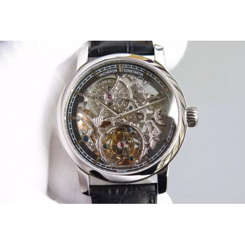 Vacheron Constantin The Patrimony Tourbillon SS TF Best Edition Black Inner Bezel Skeleton Dial
