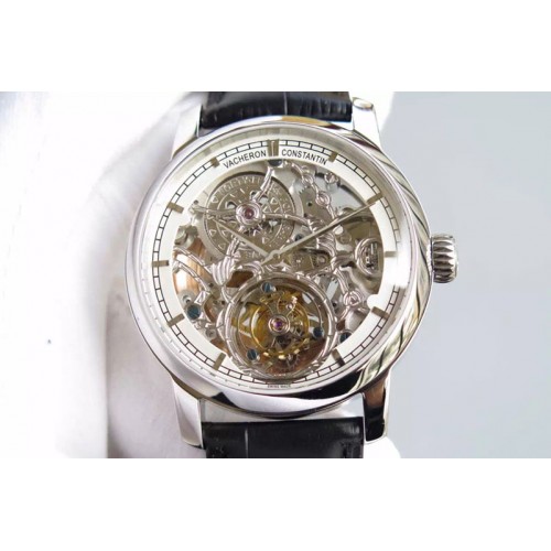 Vacheron Constantin The Patrimony Tourbillon SS TF Best Edition White Inner Bezel Skeleton Dial