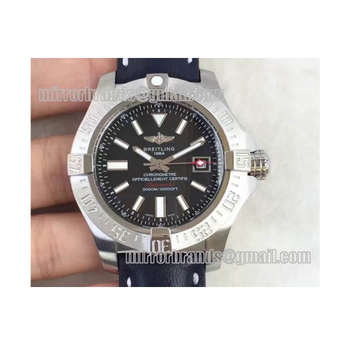 Breitling Avenger II Seawolf SS/LE Black Stk Asian 2824