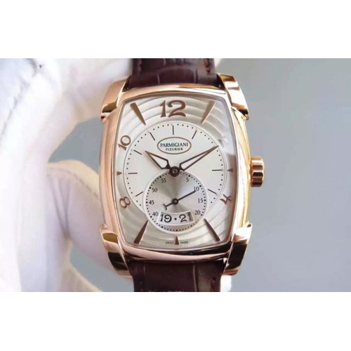Parmigiani Fleurier Kalpa Grande RG White Textured Dial on Brown Leather Strap A331