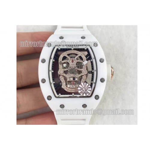 Richard Mille RM052 Diamond Skull Tourb Wht CER/RU MY9015 Mod