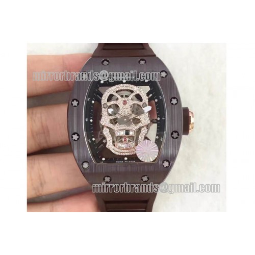 Richard Mille RM052 Diamond Skull Tourb Brown CER/RU MY9015 Mod