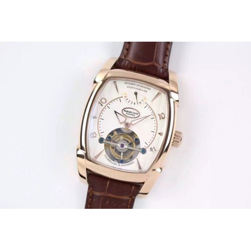 Parmigiani Fleurier Kalpa Grande Tourbillon RG White Dial on Brown Leather Strap