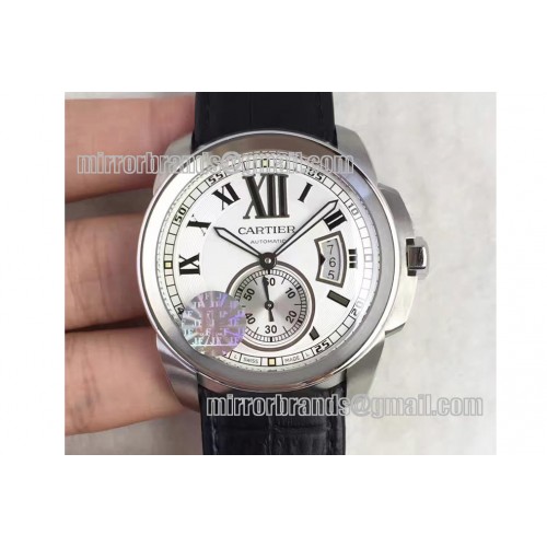 Calibre De Cartier SS/LE White Miyita 8205