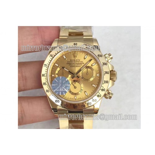 Rolex Daytona 116508 YG JF 1:1 Best Edition YG Dial on YG Bracelet A7750