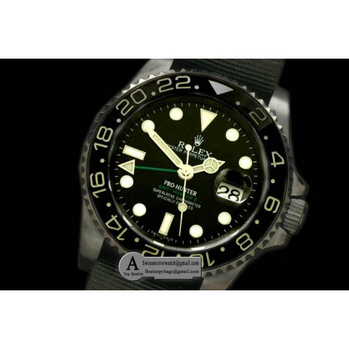 Rolex Pro Hunter GMT PVD Nylon Swiss 2836 Replica Watches