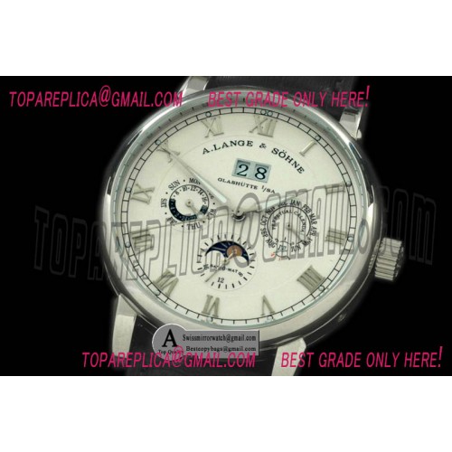 A.Lange Sohne Datograph Perpetual Calendar Big Date SS Leather White Asia Replica Watches A.Lange Sohne Datograph Perpetual Calendar Big Date SS Leather White Asia Replica Watches
