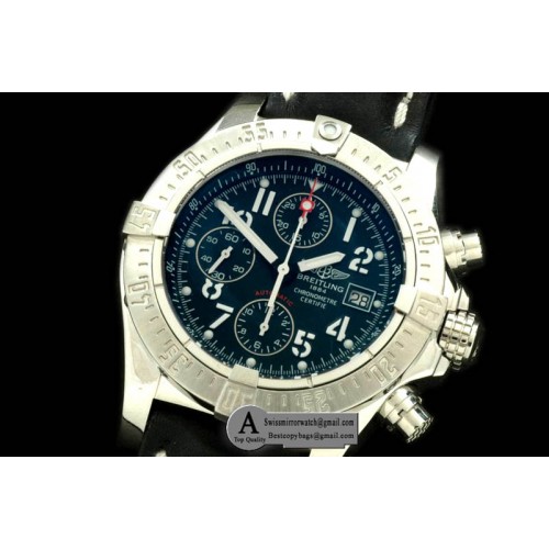 Breitling Avenger SS/Leather Black A-7750 28800 Replica Watches