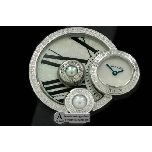 Cartier WJ304850 Perle De Cartier SS/Straps White Swiss Quartz Replica Watches