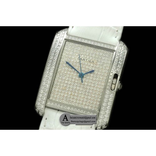 Cartier Tank Anglaise SS Leather Diamond Jap Quartz Replica Watches Cartier Tank Anglaise SS Leather Diamond Jap Quartz Replica Watches