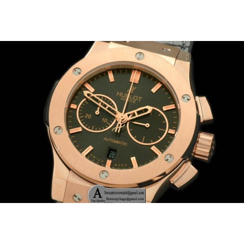 Hublot Classic Fusion Chrono V2 521.OX.7080.LR   Rose Gold Leather Grey A 7750 Sec@3 Replica Watches