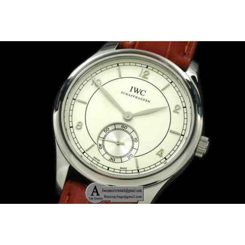 IWC Portuguese Vintage Auto SS Leather White Asia 2824 28800b Replica Watches