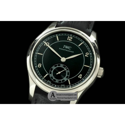 IWC Portuguese Vintage Auto SS Leather Black Asia 2824 28800b Replica Watches