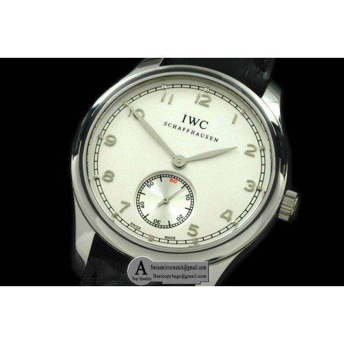 IWC Portuguese Vintage Auto SS Leather White Asia 2824 28800b Replica Watches