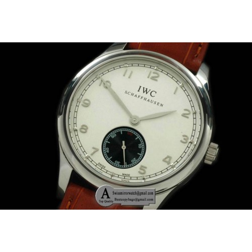 IWC Portuguese Vintage Auto SS Leather White Asia 2824 28800b Replica Watches
