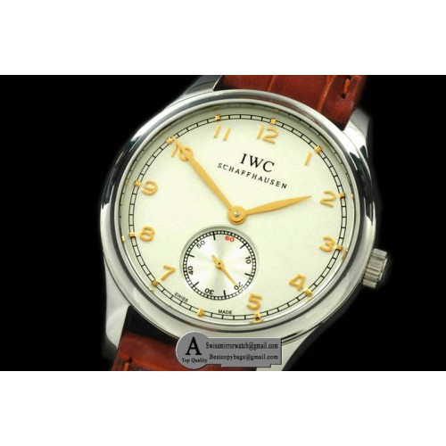 IWC Portuguese Vintage Auto SS Leather White Asia 2824 28800b Replica Watches