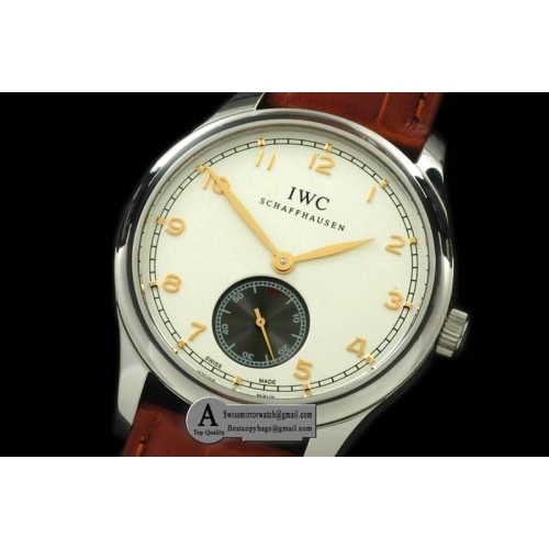 IWC Portuguese Vintage Auto SS Leather White Asia 2824 28800b Replica Watches