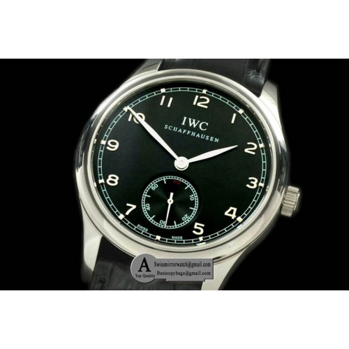 IWC Portuguese Vintage Auto SS Leather Black Asia 2824 28800b Replica Watches