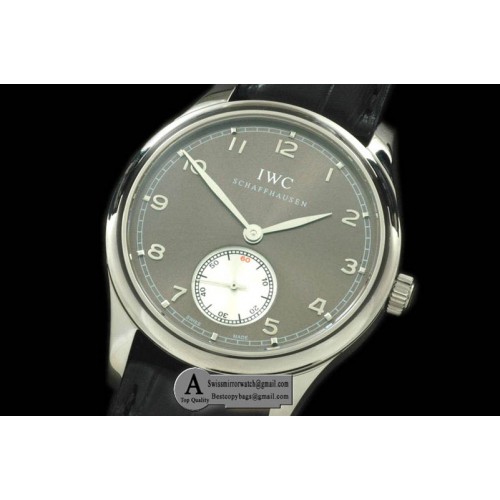 IWC Portuguese Vintage Auto SS Leather Grey Asia 2824 28800b Replica Watches